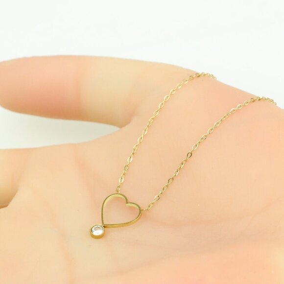 Delicate Yellow Heart Pendant Necklace with Adjustable Chain, XPNL0364 - Picture 5 of 13